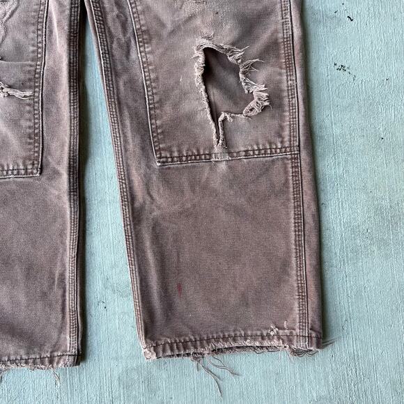 Vintage Y2K Carhartt brown B136 CHT double knee work wear carpenter pants - Picture 8 of 10